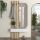 Έπιπλο εισόδου Reyas Megapap χρώμα λευκό - sepet oak 90x27x205,6εκ.