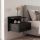 Κομοδίνο επιτοίχιο Mislina Megapap χρώμα sencron black 40x33,2x32εκ.
