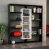 Βιβλιοθήκη Ample Megapap χρώμα μαύρο - λευκό 125x22x135,7εκ.