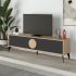 Έπιπλο τηλεόρασης Gora Megapap χρώμα sapphire oak - silky black 180x35,6x51εκ.