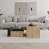 Τραπεζάκι σαλονιού σετ 3 τμχ. Kanta Megapap χρώμα sapphire oak - silky black 80x50x40,5εκ.