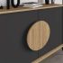 Μπουφές Gora Megapap χρώμα sapphire oak - silky black 110x40x82εκ.