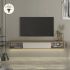 Έπιπλο τηλεόρασης επιτοίχιο Cross Megapap με LED χρώμα sepet oak - sandstone 150x29,6x19,2εκ.