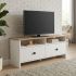 Έπιπλο τηλεόρασης Gradias Megapap χρώμα λευκό - sapphire oak 120x29,6x46,8εκ.