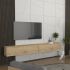 Έπιπλο τηλεόρασης επιτοίχιο Espanse Megapap χρώμα sapphire oak 241,8x31,7x30εκ.
