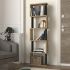 Βιβλιοθήκη Alvina Megapap χρώμα sapphire oak - ανθρακί 45x19,6x158,8εκ.
