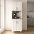 Έπιπλο κουζίνας Kalira 2 Megapap χρώμα λευκό - rota oak 60x40x196εκ.