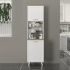 Έπιπλο κουζίνας Potter 1 Megapap χρώμα λευκό - rota oak 53,4x39,6x196,1εκ.