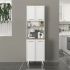 Έπιπλο κουζίνας Potter 2 Megapap χρώμα λευκό - rota oak 60x40x196,1εκ.
