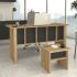Γραφείο εργασίας Nika Megapap χρώμα sepet oak - ανθρακί 140x60x75εκ.