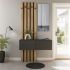 Έπιπλο εισόδου Kanso Megapap χρώμα ανθρακί - sepet oak 100x35x196,7εκ.
