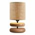 Φωτιστικό επιτραπέζιο Lucia Megapap E14 ξυλινο - pe rattan χρώμα φυσικό Ø15x35εκ.