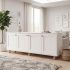 Μπουφές Bohemian Megapap χρώμα λευκό - φυσικό οξιάς 180x40x75εκ.