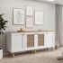Μπουφές Bohemian Megapap χρώμα λευκό - φυσικό οξιάς 180x40x75εκ.