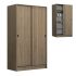 Misra Δίφυλλη Ντουλάπα Συρόμενη Καρυδί 94x52x182cm GP028-0094,4