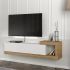 Έπιπλο Τηλεόρασης Volare από Μέταλλο & Ξύλο Λευκό - Sapphire Oak Μ150xΠ29.6xΥ38.6cm GP042-0187,3