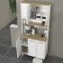 Έπιπλο κουζίνας Potter 3 Megapap χρώμα λευκό - rota oak 90x40x196,1εκ.