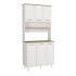 Έπιπλο κουζίνας Potter 3 Megapap χρώμα λευκό - rota oak 90x40x196,1εκ.
