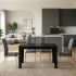 Σετ τραπεζαρία 5τμχ Darlen - Alma Megapap χρώμα sencron black - γκρι 125x72x74εκ.