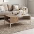 Τραπεζάκι σαλονιού Cailin Megapap χρώμα sandstone - sepet oak 90x56x40,6εκ.