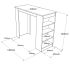 Τραπέζι bar Artelibre Brockley Πεύκο/λευκό Μοριοσανίδα 120x51.6x101.8cm