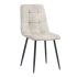 Καρέκλα τραπεζαρίας Tito Megapap κρεμ βελούδο - μεταλλικό μαύρο πόδι 44x55x88εκ.