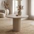 Τραπέζι Hazar Megapap Mdf χρώμα travertine - sandstone Ø100,5x76εκ.