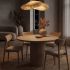 Τραπέζι Hazar Megapap Mdf χρώμα travertine - sandstone Ø100,5x76εκ.