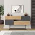 Μπουφές Eros Megapap sapphire oak - ανθρακί 145x40x82εκ.