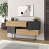 Μπουφές Eros Megapap sapphire oak - ανθρακί 145x40x82εκ.