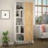 Βιβλιοθήκη Jedda Megapap χρώμα λευκό - sapphire oak 80,6x29,6x191εκ.