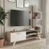 Έπιπλο τηλεόρασης Ceren Megapap χρώμα λευκό - cordoba 149,5x31x131,6εκ.
