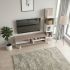 Έπιπλο τηλεόρασης Granada Megapap χρώμα λευκό - cordoba 149,5x29,5x120εκ.