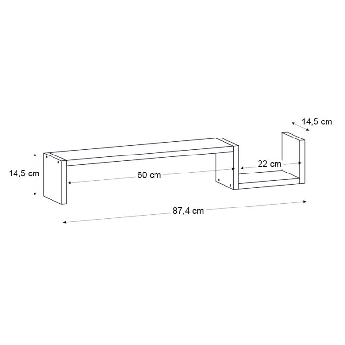 Ράφι Τοίχου Happy Λευκό 87.4x14.5x14.5εκ. GP042-0166,1