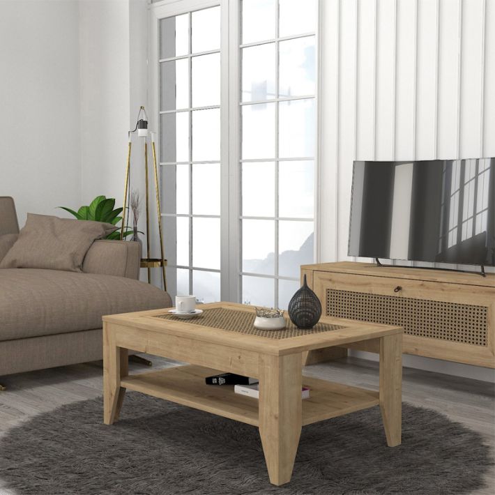 Τραπεζάκι σαλονιού Madura Megapap χρώμα sapphire oak 90x60x40εκ.
