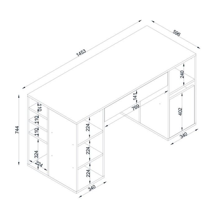 Γραφείο εργασίας Pontus Megapap χρώμα λευκό 145x60x74,4εκ.