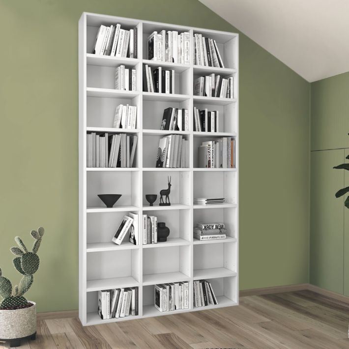 Βιβλιοθήκη Fyodor Megapap χρώμα λευκό 102x16x178εκ.