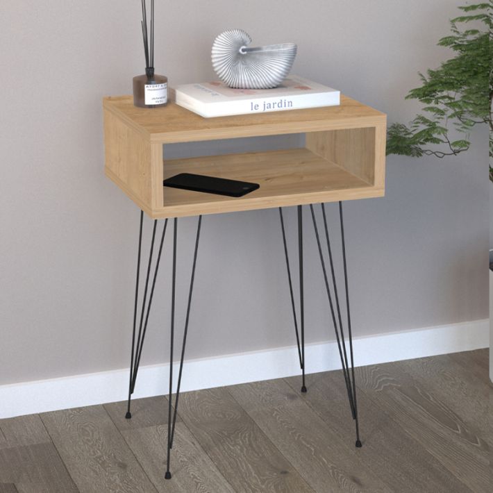 Κομοδίνο Scott Megapap χρώμα sapphire oak 40x30x60εκ.
