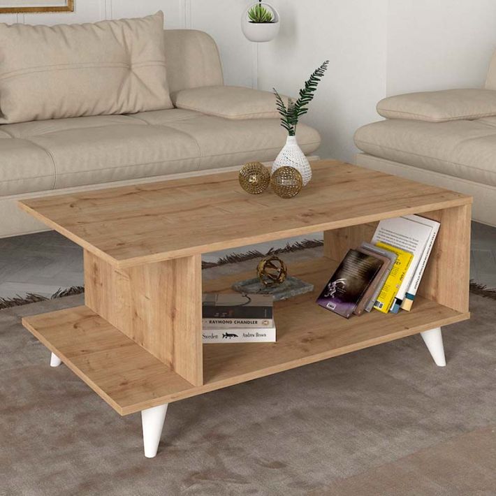 Τραπεζάκι σαλονιού Titus Megapap χρώμα sapphire oak 100x60x45εκ.