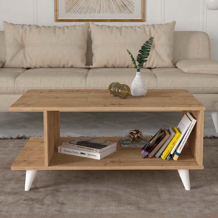 Τραπεζάκι σαλονιού Titus Megapap χρώμα sapphire oak 100x60x45εκ.