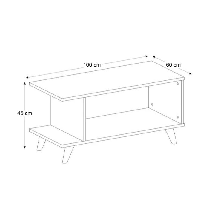 Τραπεζάκι σαλονιού Titus Megapap χρώμα sapphire oak 100x60x45εκ.