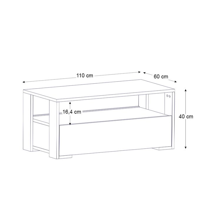 Τραπεζάκι σαλονιού Balina Megapap χρώμα λευκό 110x60x40εκ.