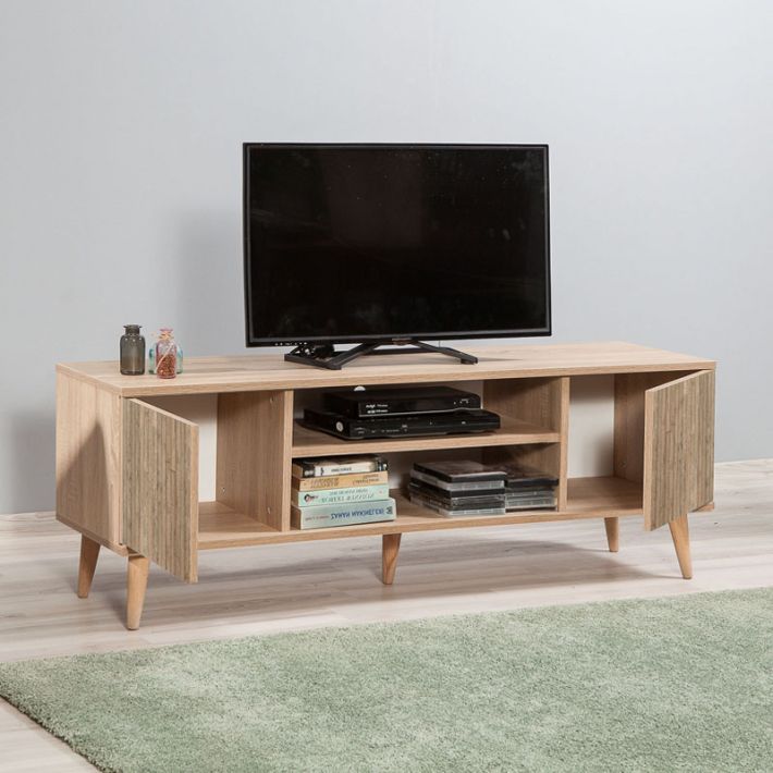 Έπιπλο τηλεόρασης Soho Megapap χρώμα sonoma 140x40x50 εκ.