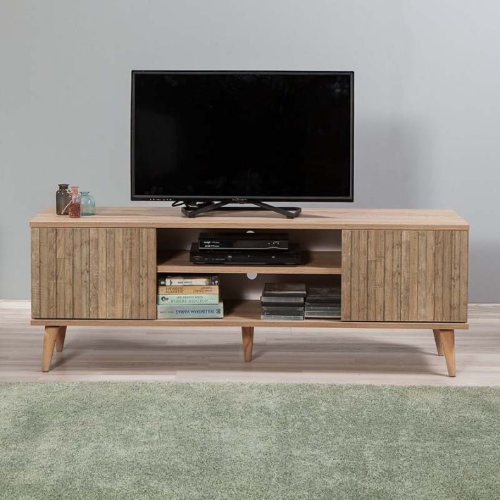 Έπιπλο τηλεόρασης Soho Megapap χρώμα sonoma 140x40x50 εκ.
