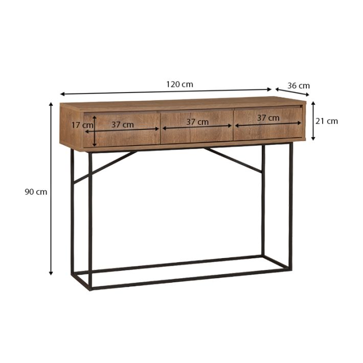 Κονσόλα Amedeo Megapap χρώμα καρυδί 120x36x90εκ.