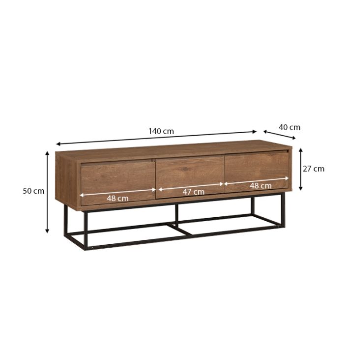 Έπιπλο τηλεόρασης Amedeo Megapap χρώμα καρυδί 140x40x50εκ.