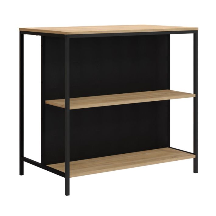 Τραπέζι μπαρ Detroit Megapap χρώμα sapphire oak - silky black 100x60x95εκ.