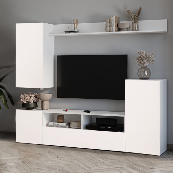 Σύνθεση τηλεόρασης Rodos Megapap χρώμα λευκό 210,2x36x90,4εκ.