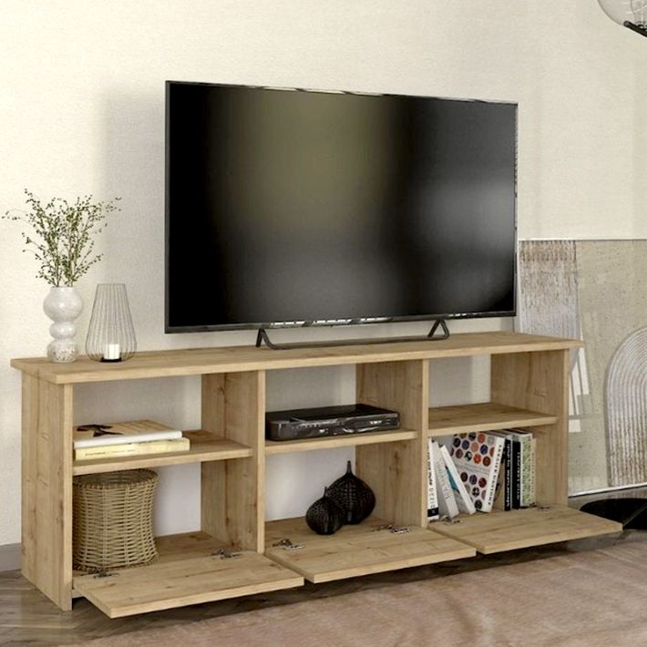 Έπιπλο τηλεόρασης Mahen Megapap χρώμα sapphire oak 140x35x49,8εκ.