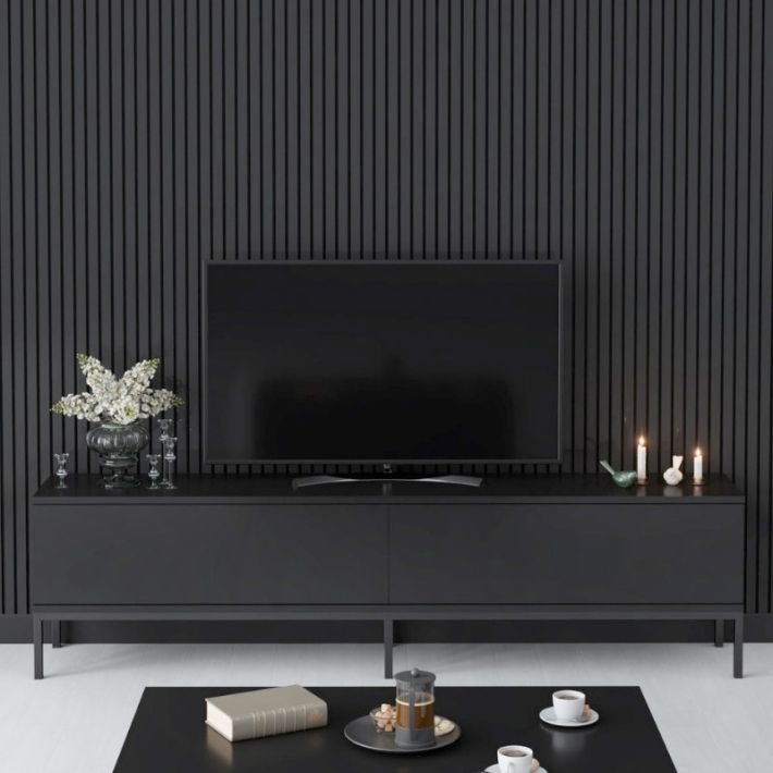 Έπιπλο τηλεόρασης Lord Megapap χρώμα μαύρο 180x30x47εκ.